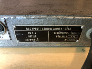 BRG GK3-V mobil gépkocsi kezelő egység